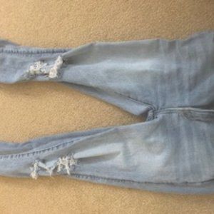 Blue American Eagle Ripped Jeans